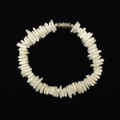 Designer White Shell Bracelet Barrel Clasp 10-in White -- New