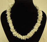 Designer Shell Necklace Barrel Clasp 18-in Ivory -- New