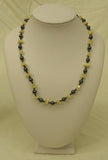 Designer Shell Hematite Necklace Barrel Clasp 18-in Ivory/Charcoal
