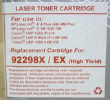 Premium Laser Toner Cartridge replacement for 92298X/EX High Yield HP Canon -- New