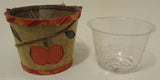 Apple Pail Planter Wood 5in x 4in With Plastic Liner -- Used