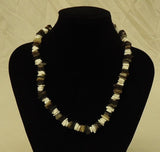Designer Shell Necklace Barrel Clasp 18-in Earthtones -- New