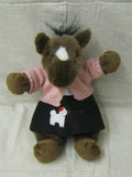 Stuffed Animal Horse 16in Tall With Sweater And Skirt -- Used