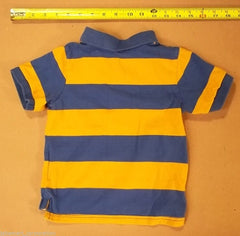 The Childrens Place Boys Shirt 24m Varsity Rugby Club Blue Orange Stripes -- Used