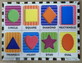 Melissa & Doug 3730 Chunky Puzzle Shapes 12in x 9in Ages 2+ -- Used