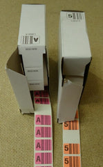 Sticker Labels 5 and A in Dispensable Box -- New