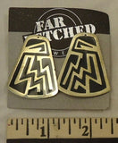 Designer Clip-on Drop Dangle Earrings Silver/Black Qty 7 Pairs -- New