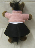 Stuffed Animal Horse 16in Tall With Sweater And Skirt -- Used