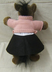 Stuffed Animal Horse 16in Tall With Sweater And Skirt -- Used