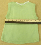 Trish Scully Girls Sweater Set with Pearls 12m Toddler Green/White -- Used