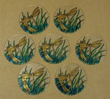 Painted Glass Sun Catcher Dragonflys Qty 7 Window Hang 2 Holes CL20Y