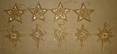 Designer Star Christmas Holiday Ornaments Gold Qty 9 -- Used