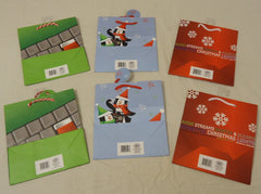 Christmas Gift Bags 7in x 6in x 3in Qty 6 -- New