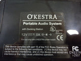 Okestra Portable Audio System for iPod Black MP3 OK1002-B -- Used
