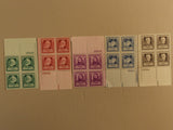 USPS Scott 864-68 American Poets 1940 Lot Of 5 Plate Block 20 Stamps Mint NH -- New