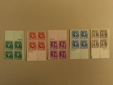 USPS Scott 879-83 American Composers 1940 Lot Of 5 Plate Block 20 Stamps Mint NH -- New