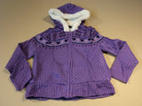 Faded Glory Girls' Zipper Sweater Hooded Female Kids Medium 7-8 Purples -- New No Tags