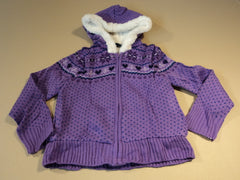 Faded Glory Girls' Zipper Sweater Hooded Female Kids Medium 7-8 Purples -- New No Tags