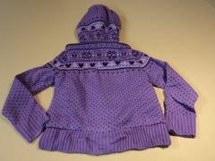 Faded Glory Girls' Zipper Sweater Hooded Female Kids Medium 7-8 Purples -- New No Tags