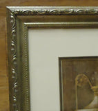 Framed Art Monkey Vase 16in x 11in Wood Glass Paper -- New