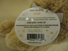 First & Main Teddy Bear 15in Fuzzy Light Brown Dean Ages 3 & Up -- New