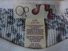 OP Henley 2Fer Top Cotton Polyester Female Kids Large 10/12 Grays Paisley -- New With Tags