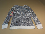 OP Henley 2Fer Top Cotton Polyester Female Kids Large 10/12 Grays Paisley -- New With Tags