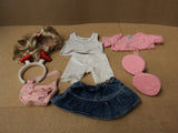 Build A Bear Workshop Dress Up Doll Clothing Multi-Color 9 Pieces Cotton Nylon -- Used