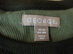 George Casual Shirt Military Green 100% Cotton Male Adult XL 46-48 Solid -- New No Tags