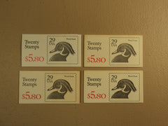 USPS Scott 2484a 29c Wood Duck 4 Books 1991 80 Stamps Mint Booklet -- New