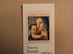 USPS Scott 2514a 25c Antonello Christmas 3 Books 1990 60 Stamps Mint Booklet -- New