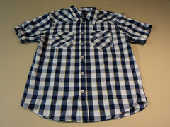 Faded Glory Shirt Button Down Collar Male Kids XL 14-16 Blues Plaids & Checks -- New With Tags