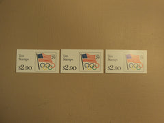 USPS Scott 2528a 29c 3 Books Flag Olympic Rings 30 Stamps 3 Panes Mint Booklet -- New