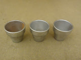 Designer Lot of 3 Miniature Pots 2 1/2in Diameter x 2 1/4in H Silver Ceramic -- New