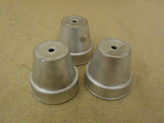 Designer Lot of 3 Miniature Pots 2 1/2in Diameter x 2 1/4in H Silver Ceramic -- New
