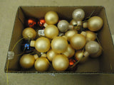 Designer Hanging Balls One Box Decorative 1in Diameter Gold/Red/Blue Glass -- Used