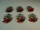 Designer 6-Inch Round Sun Catchers Set of 6 Multicolor Flowers Glass -- New