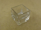 Designer Flower Pot 2 1/2in x 2 1/2in x 2 1/2in Clear Modern Rectangular Glass -- Used
