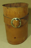 Leather Cylinder Decor with Buckle 11in x 11in x 16in Leather Metal  -- Used