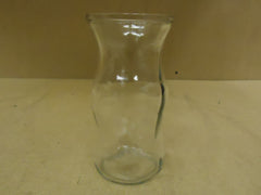 Designer Flower Vase 8 1/2in H x 4in D Clear Traditional Round Curved Glass -- New