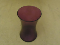 Designer Vase Decorative 8in H x 4 1/2in D Purple Modern Round Curved Glass -- New