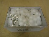 Designer Box of Balls Decorative 1in Diameter Shiny Silver Glass -- New