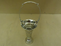 Designer Flower Vase 9in H x 5in Diameter Chrome Traditional Handle Round Brass -- New
