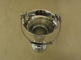 Designer Flower Vase 9in H x 5in Diameter Chrome Traditional Handle Round Brass -- New