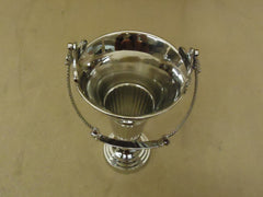 Designer Flower Vase 9in H x 5in Diameter Chrome Traditional Handle Round Brass -- New