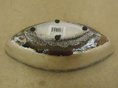 Designer Flower Pot 11in L x 4in D x 3 3/4in H Shiny Chrome Modern Boat Glass -- New