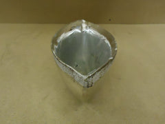 Designer Flower Pot 14 1/2in L x 6in D x 5 1/2in H Shiny Chrome Modern Ceramic -- New