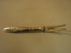 Handcrafted Vintage Serving Fork 2 Tine Pot 10 7/8-in Thailand Buddha Brass -- Used