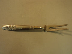 Handcrafted Vintage Serving Fork 2 Tine Pot 10 7/8-in Thailand Buddha Brass -- Used