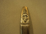 Handcrafted Vintage Serving Fork 2 Tine Pot 10 7/8-in Thailand Buddha Brass -- Used